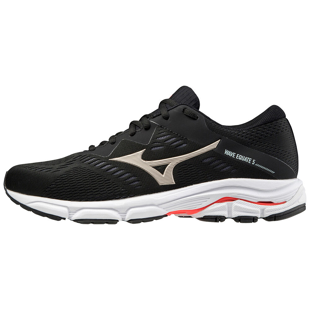 Panske Bezecke Topanky Mizuno Wave Equate 5 Čierne/Zlate/Červené Vypredaj TEWC10837